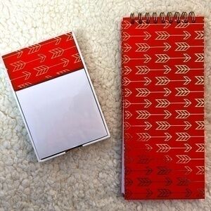 Boston Int'l "Arrows" Spiral Bound Notepad + Note Tray w/Paper Fill